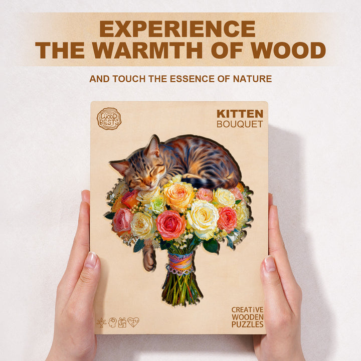 Kitten Bouquet Wooden Jigsaw Puzzle