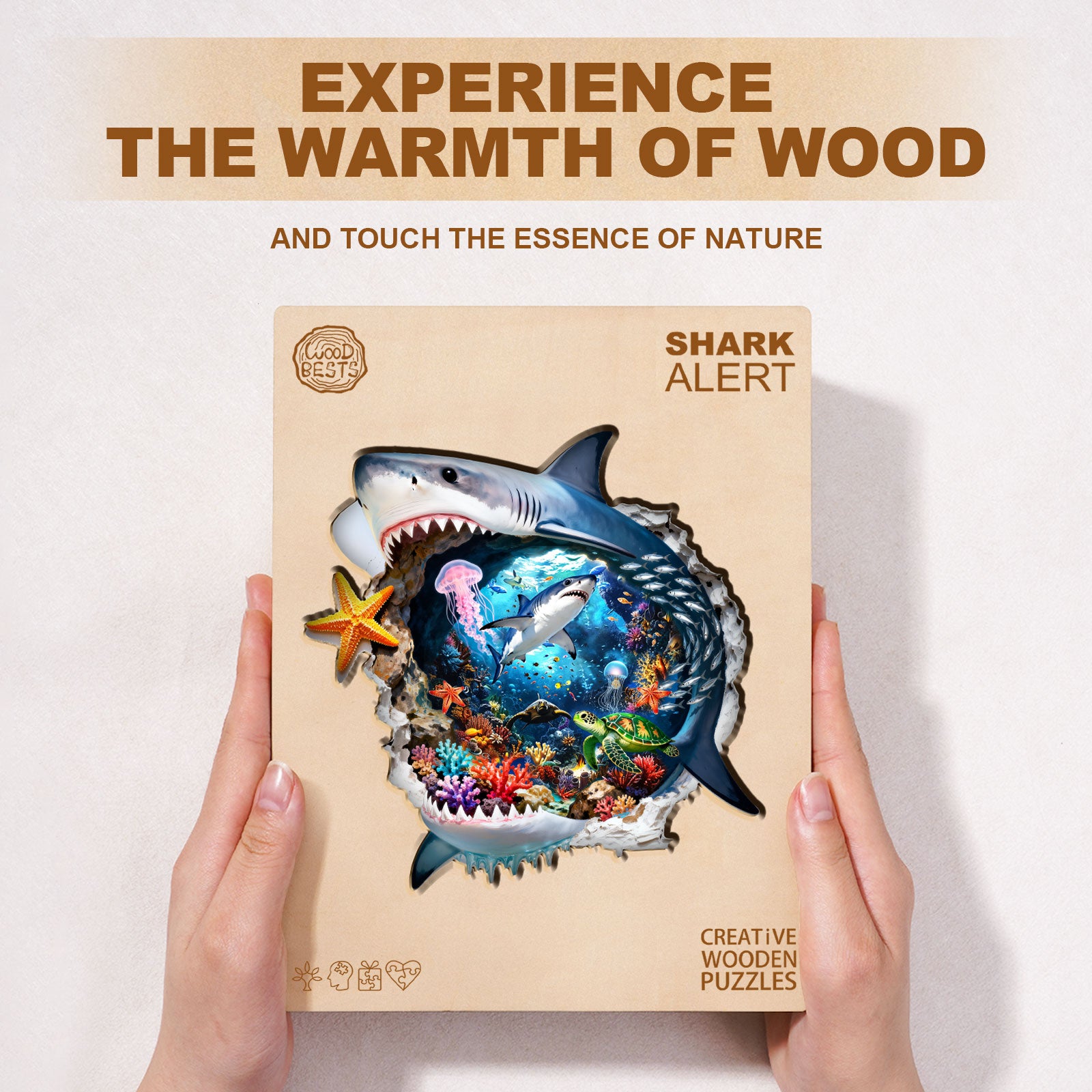 Shark Alert Wooden Jigsaw Puzzle