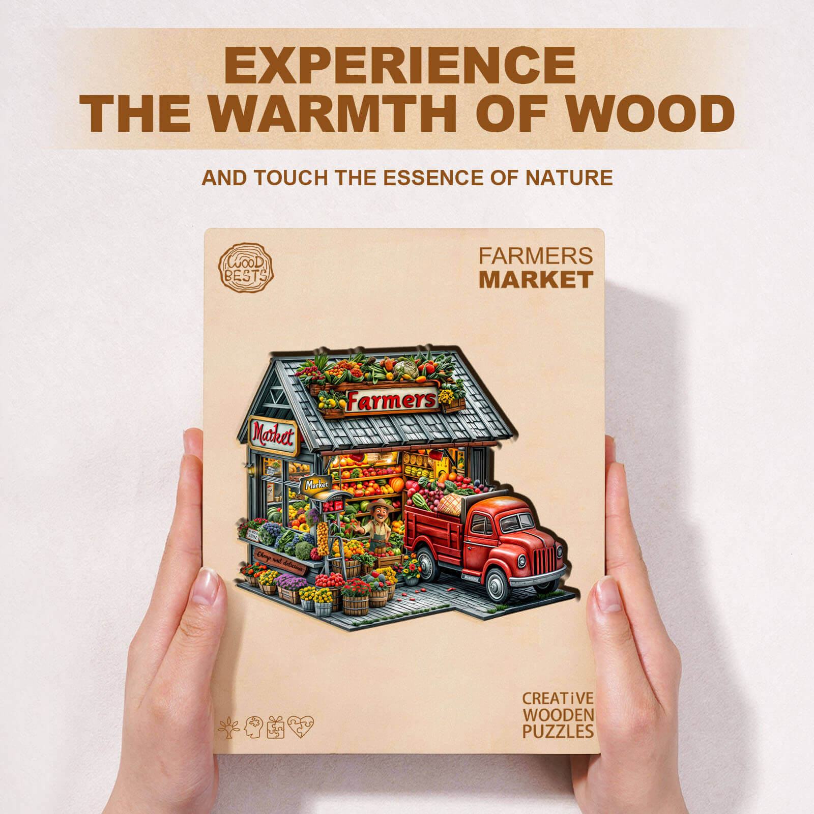 Farmers Market Wooden Jigsaw Puzzle