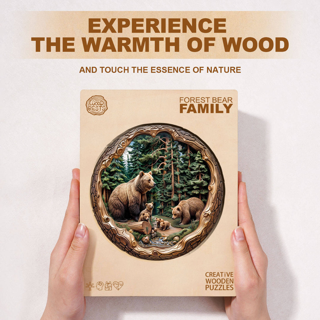 Wald Bären Familie Holzpuzzle
