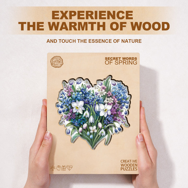 Secret Words of Spring Wooden Jigsaw Puzzle