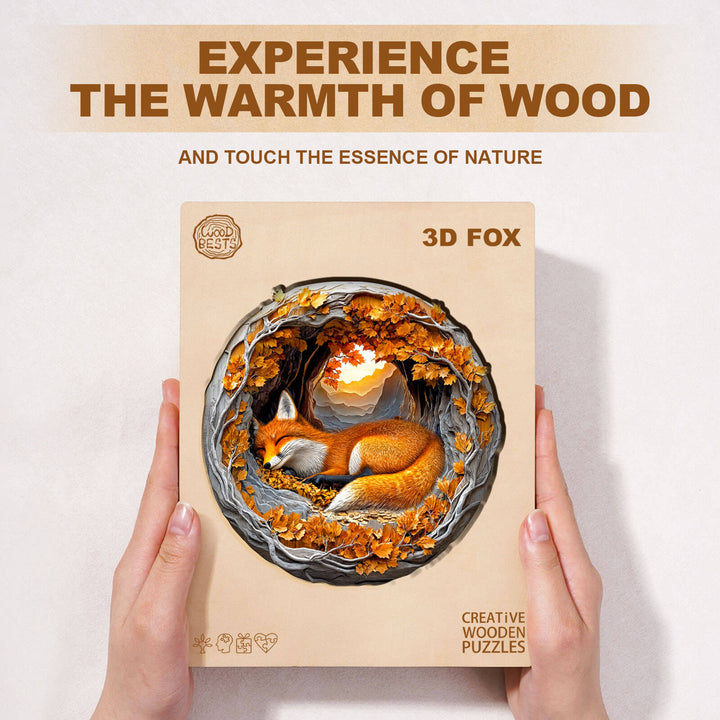 3D fox Wooden Jigsaw Puzzle