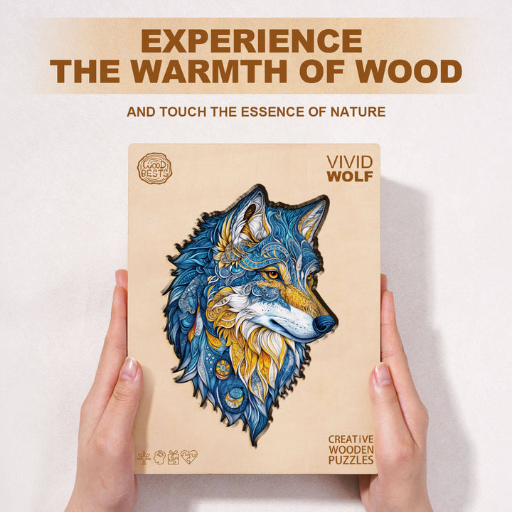 Rompecabezas de madera Lobo vívido