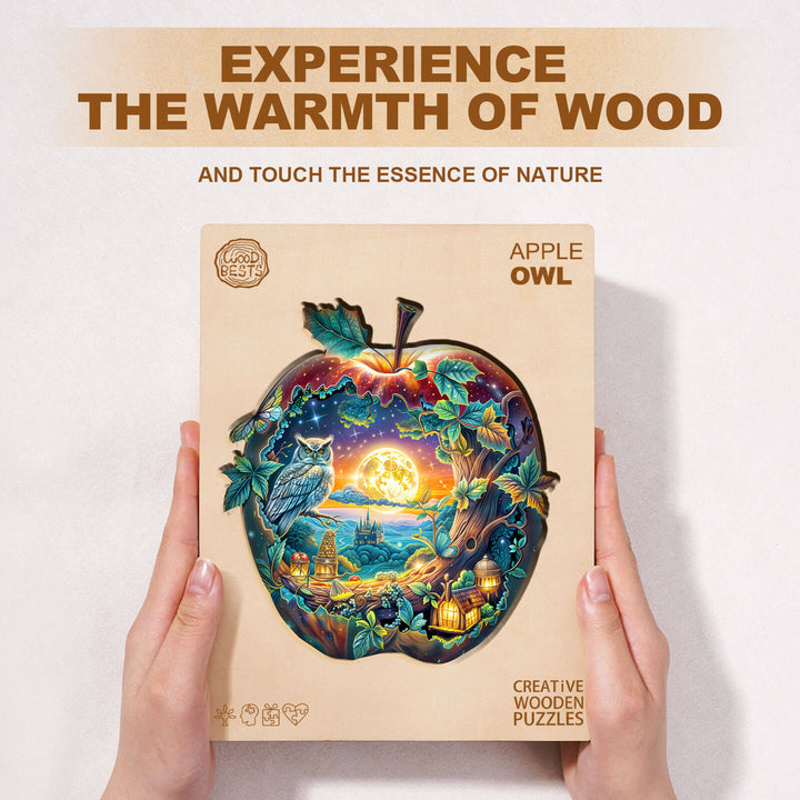 Apple Owl Wooden Jigsaw Puzzle