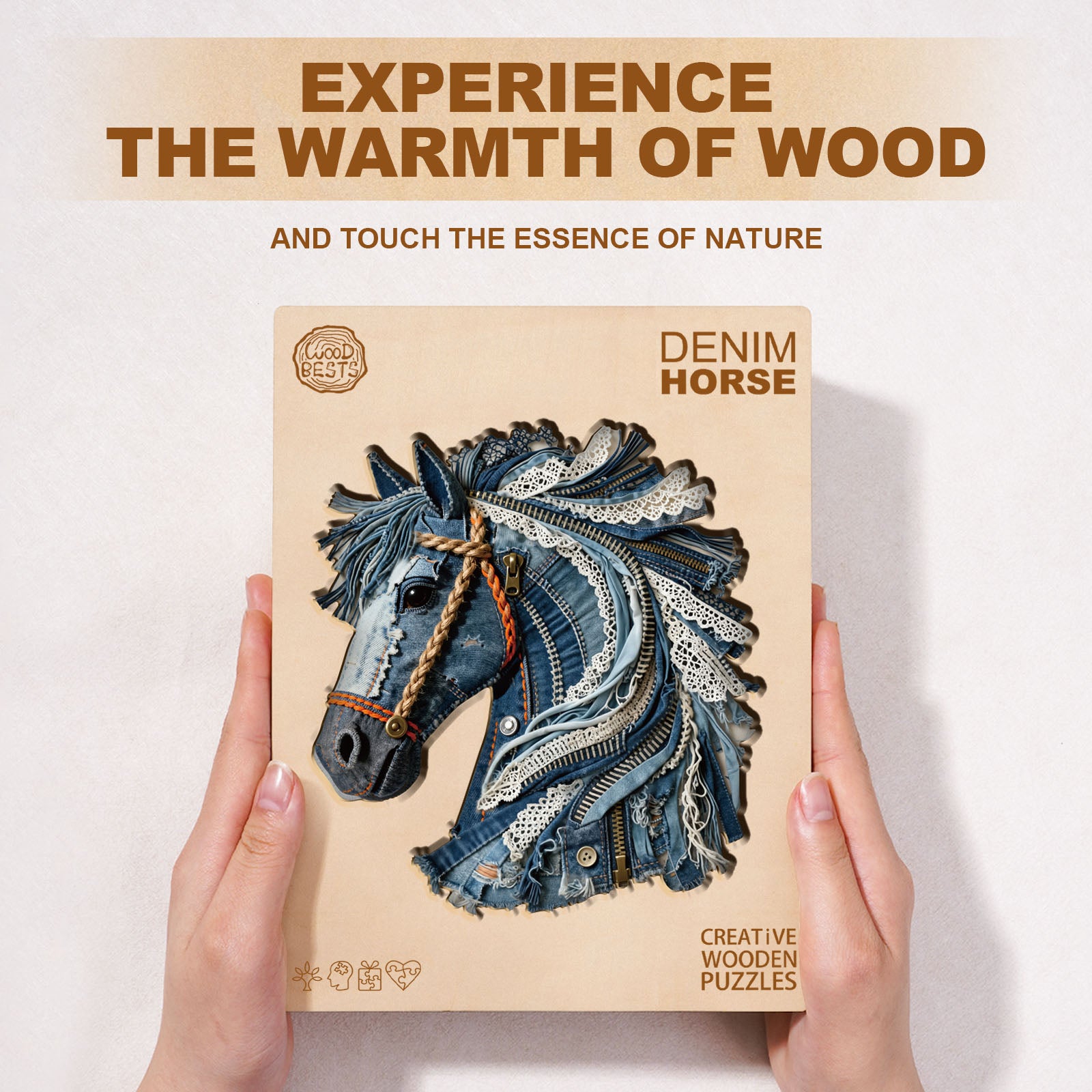 Denim Horse Wooden Jigsaw Puzzle