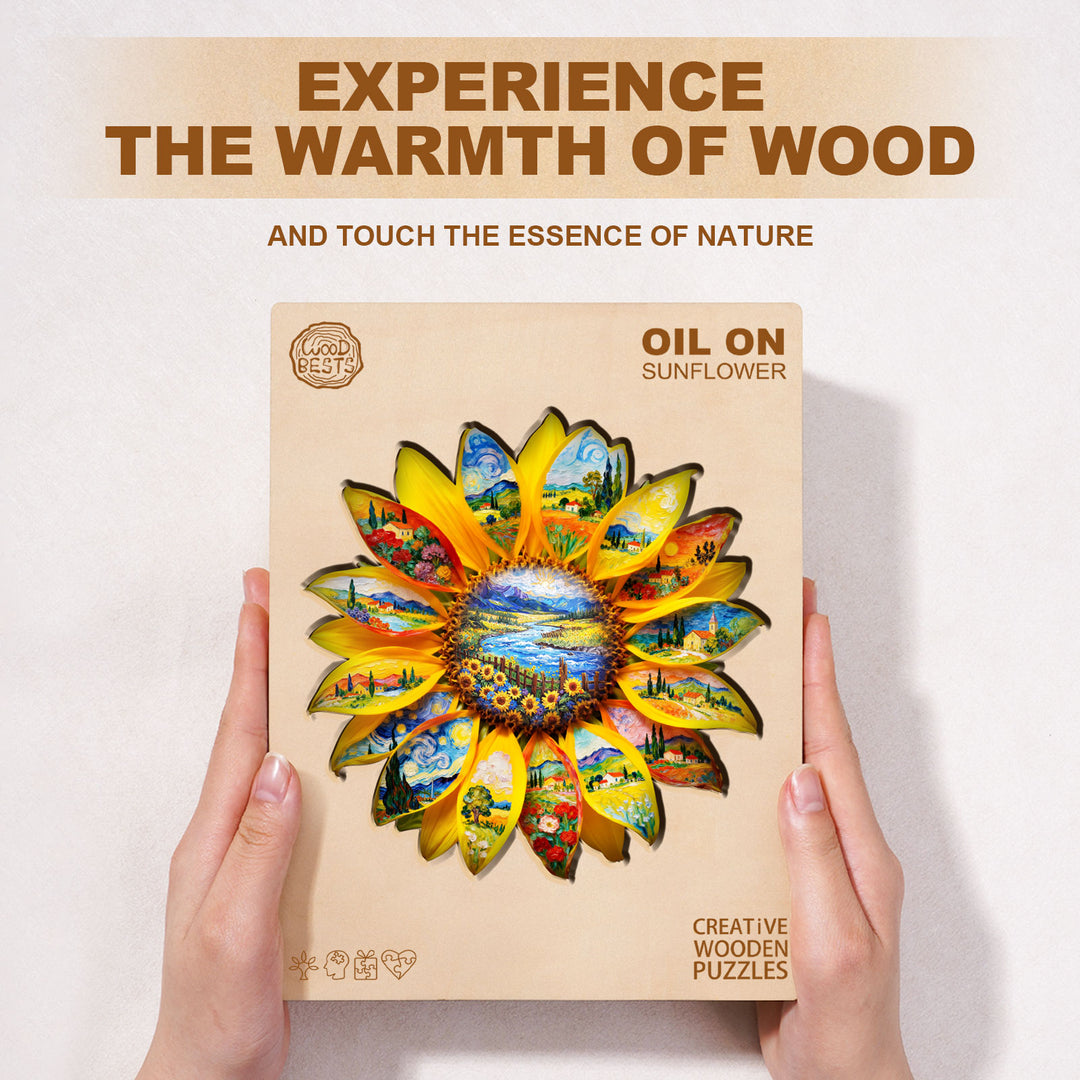 Oil on Sunflower Wooden Jigsaw Puzzle