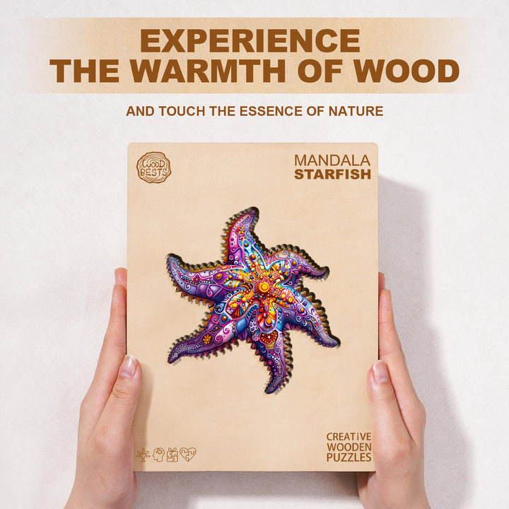 Mandala Starfish Wooden Jigsaw Puzzle