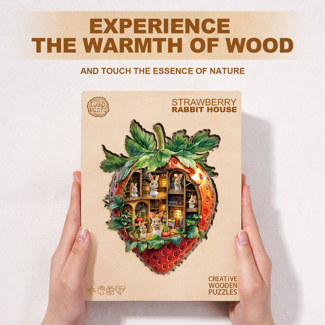 Strawberry Rabbit House Wooden Jigsaw Puzzle