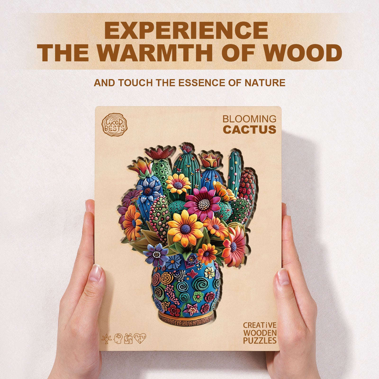 Blooming cactus Wooden Jigsaw Puzzle