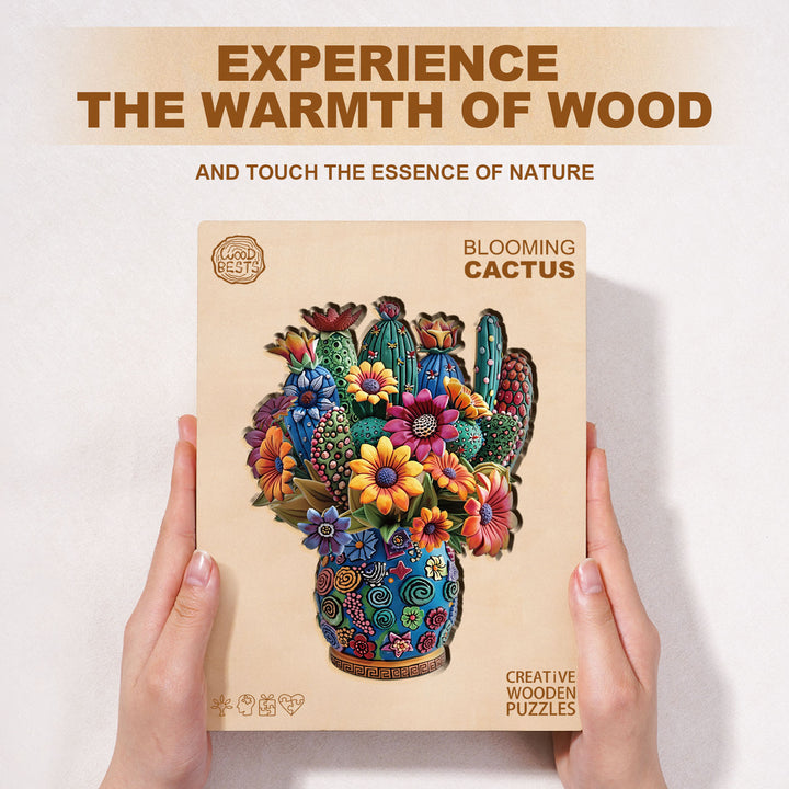 Blooming cactus Wooden Jigsaw Puzzle