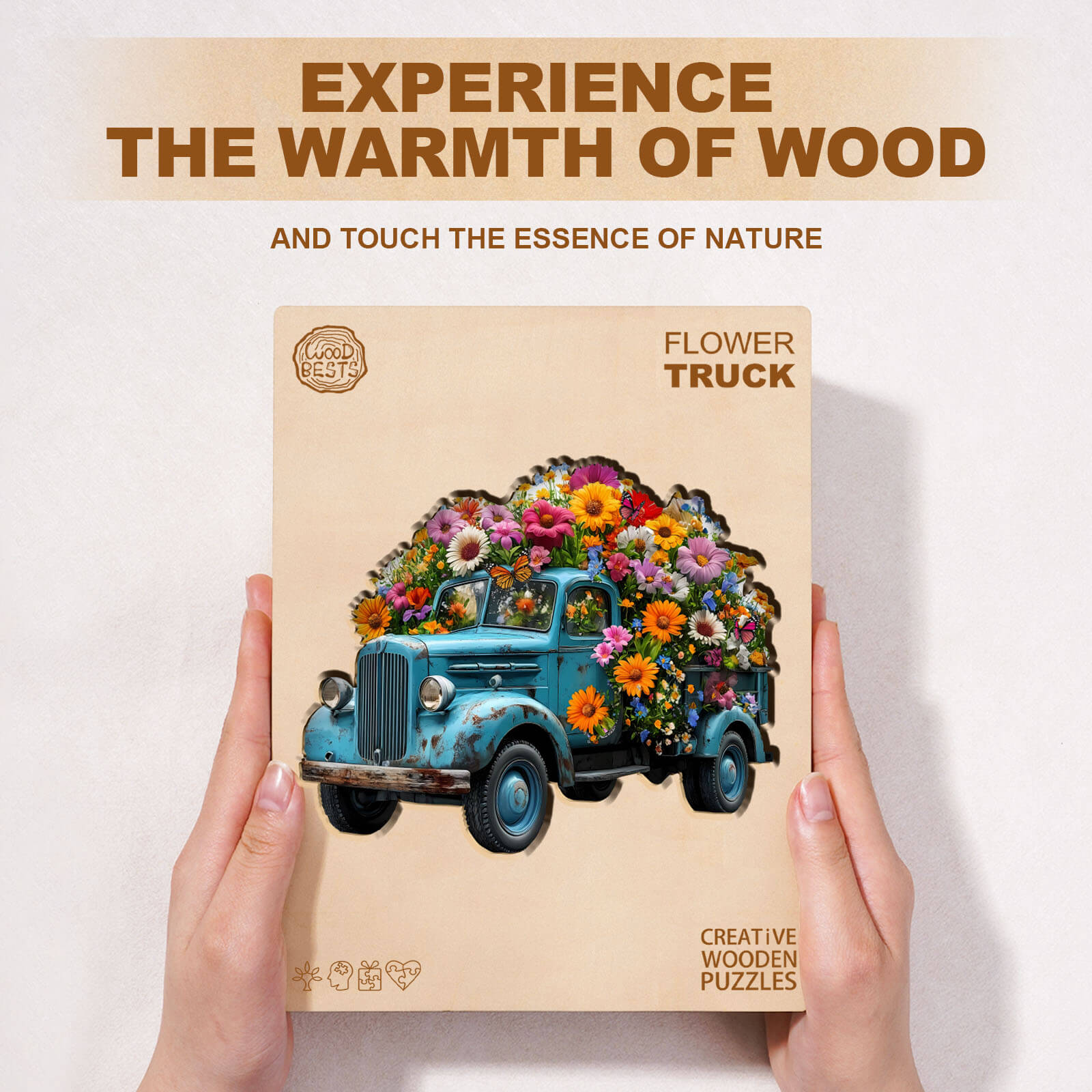 Puzzle en bois Camion de Fleurs