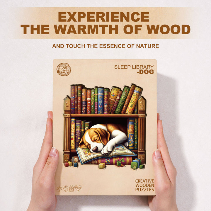 Biblioteca del Sueño - Rompecabezas de Madera para Perros