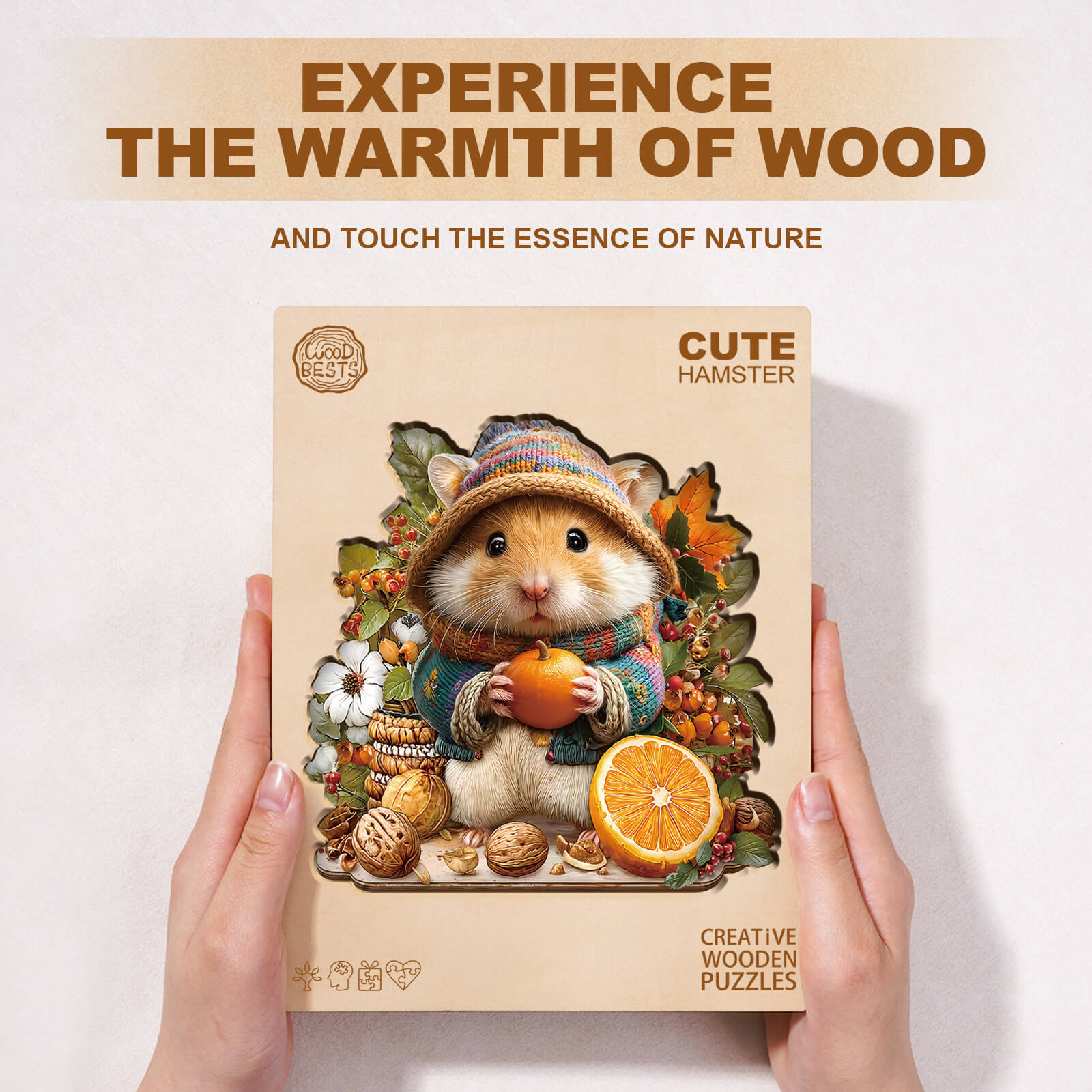 cute hamster Wooden Jigsaw Puzzle
