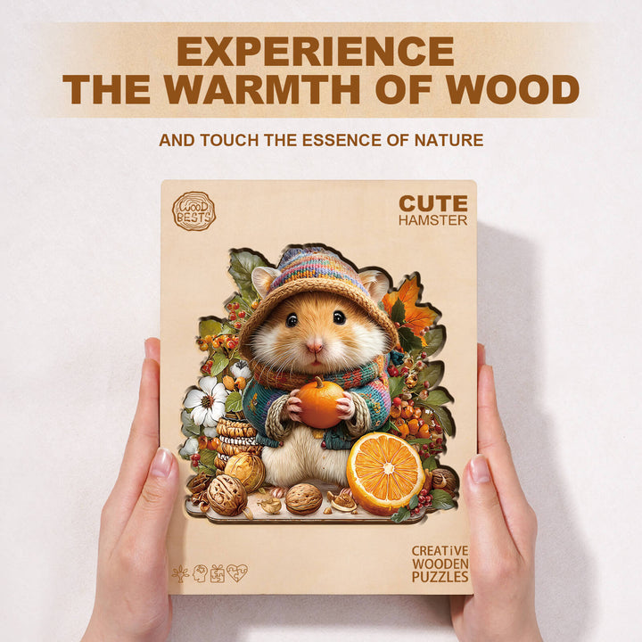 cute hamster Wooden Jigsaw Puzzle