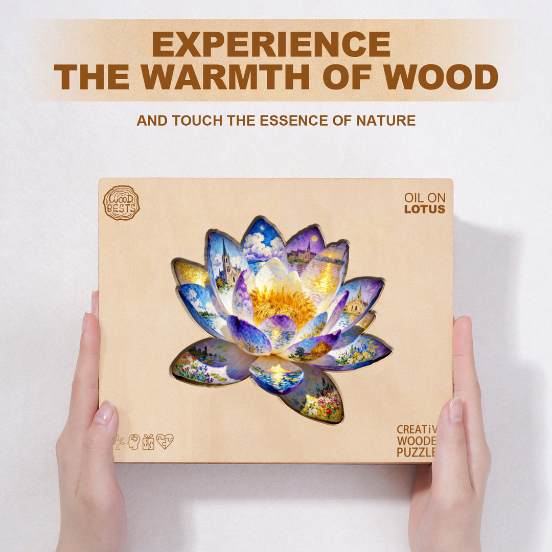 Oil On Lotus Wooden Jigsaw Puzzle