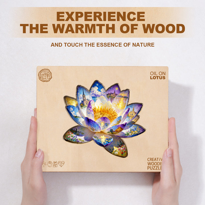 Oil On Lotus Wooden Jigsaw Puzzle