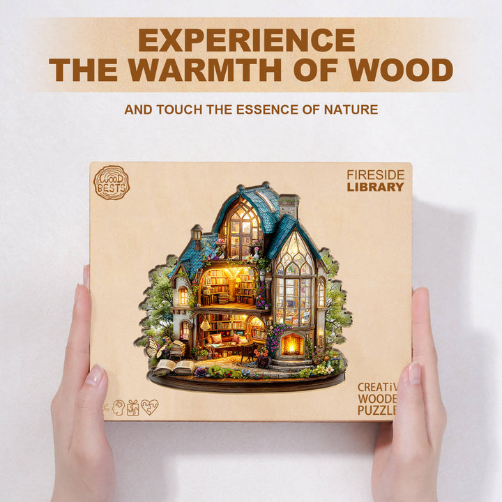 Fireside Library Wooden Jigsaw Puzzle