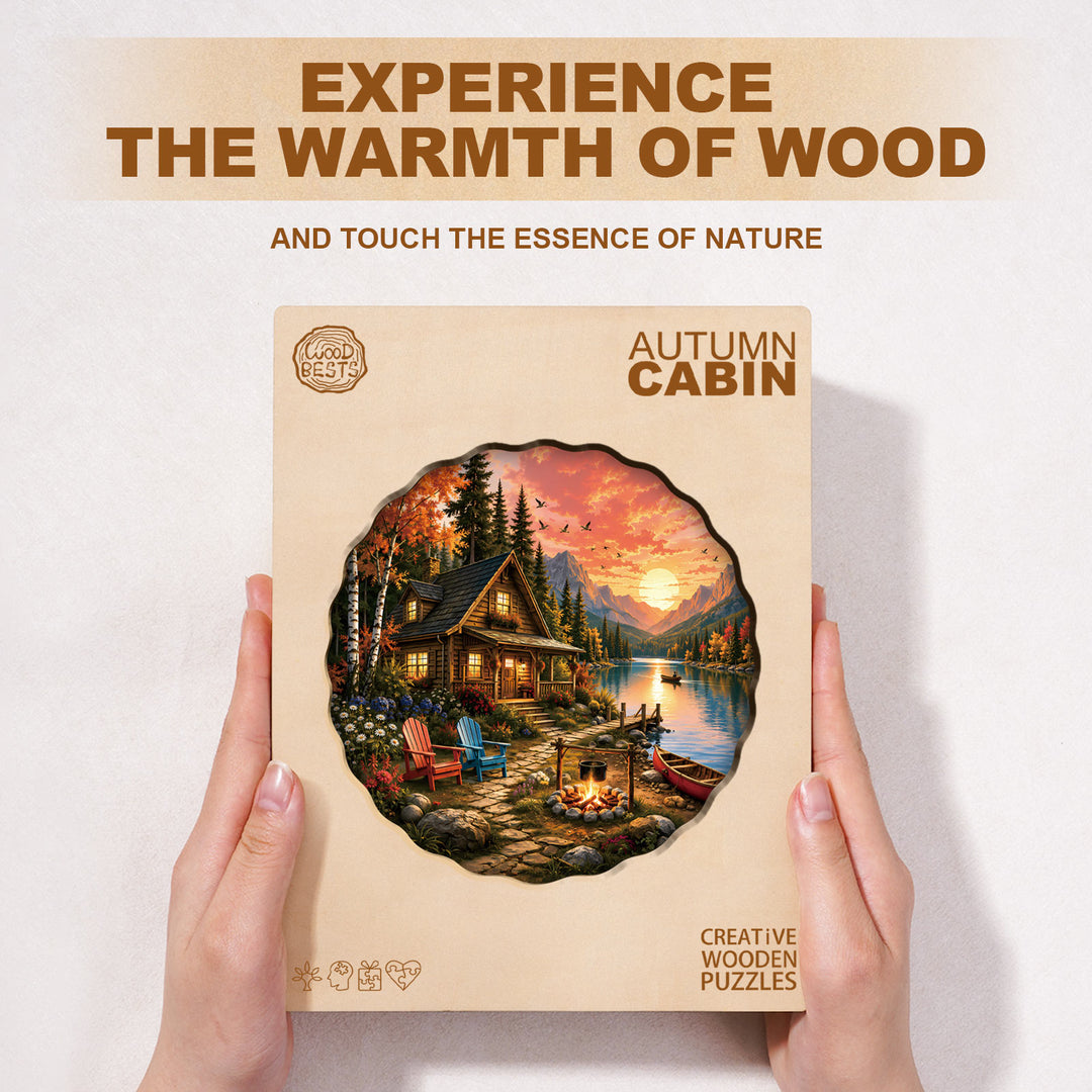 Autumn Cabin  Wooden Jigsaw Puzzle