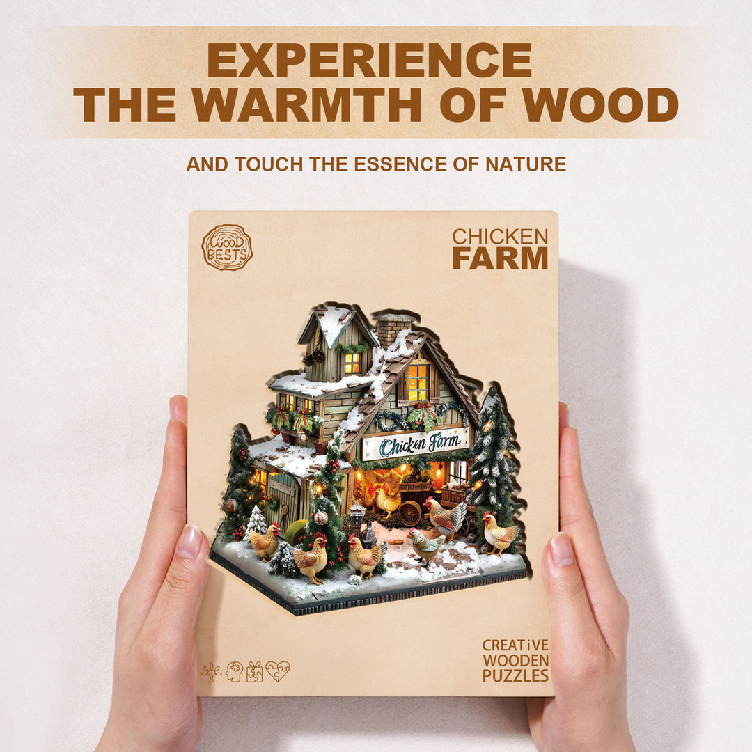 chicken farm Wooden Jigsaw Puzzle