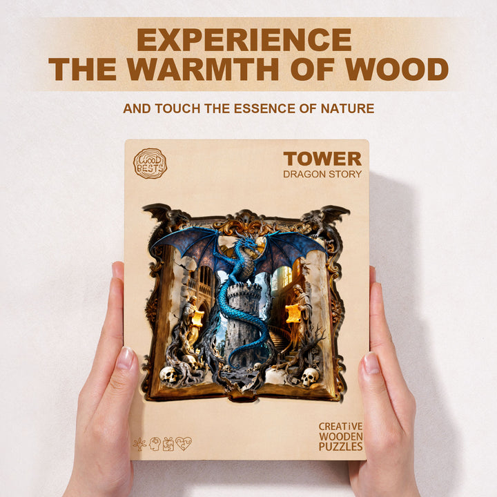 Tower Dragon Story Wooden Jigsaw Puzzle