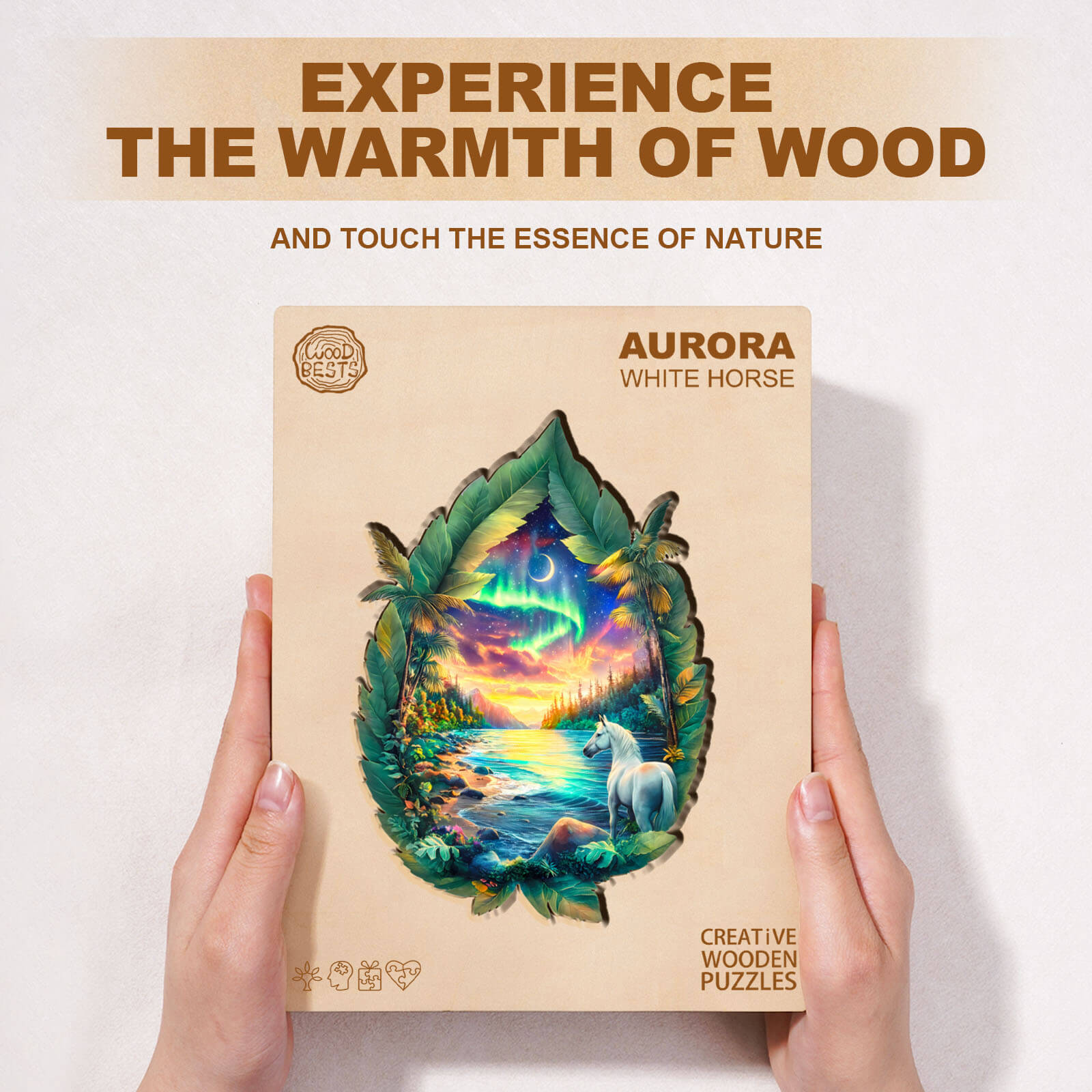 Aurora Weißes Pferd Holzpuzzle