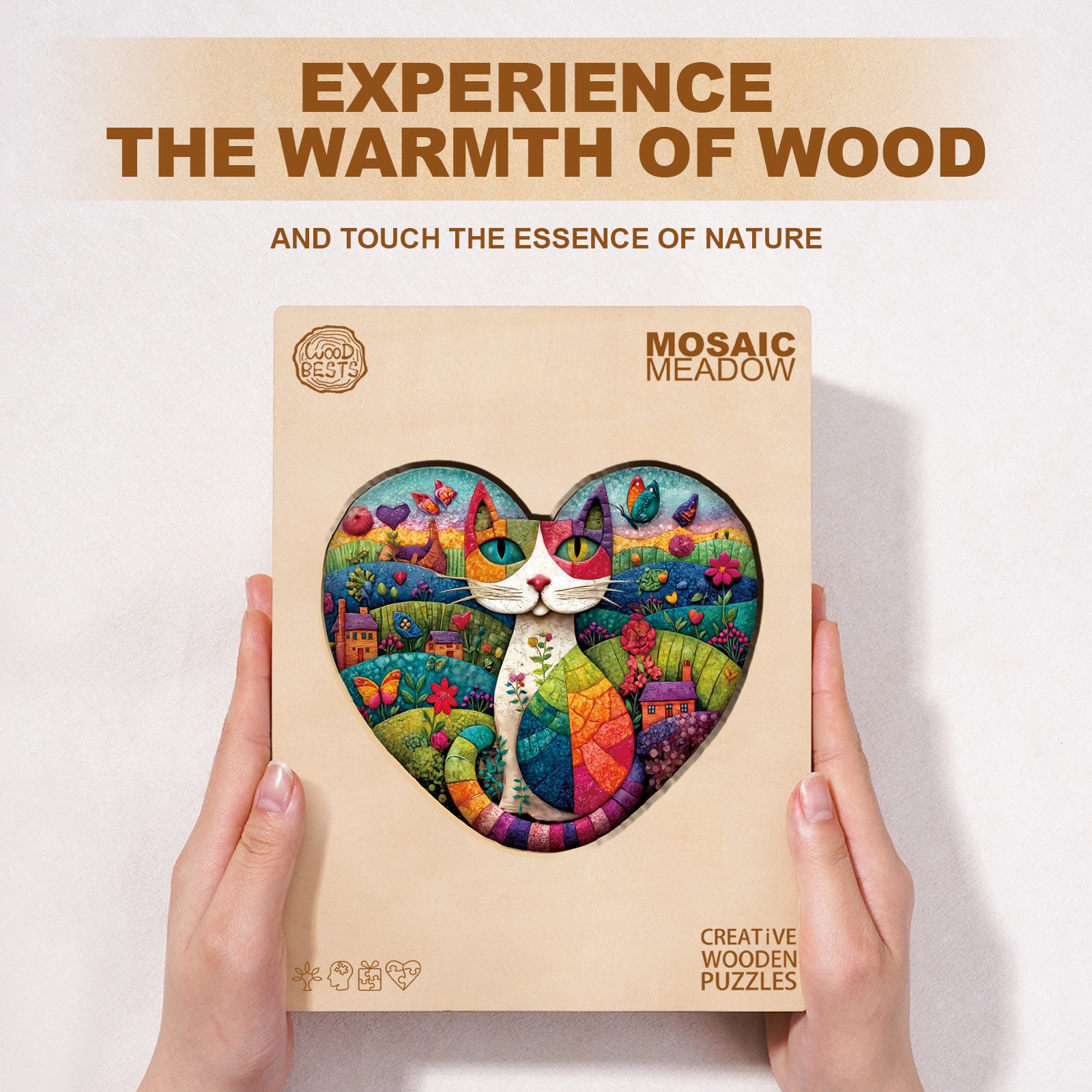 Mosaic Meadow Wooden Jigsaw Puzzle