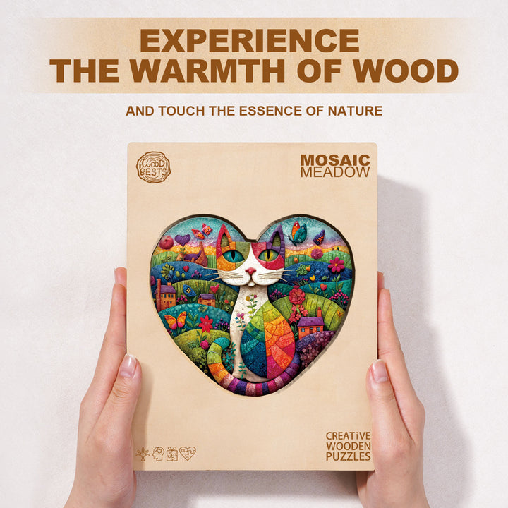Mosaic Meadow Wooden Jigsaw Puzzle