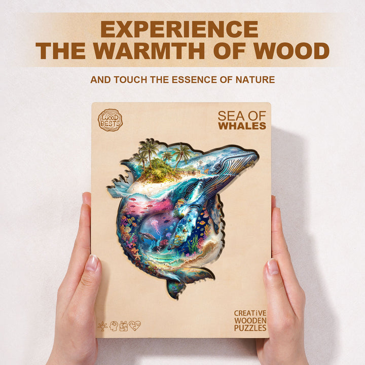 Sea Of Whales Wooden Jigsaw Puzzle