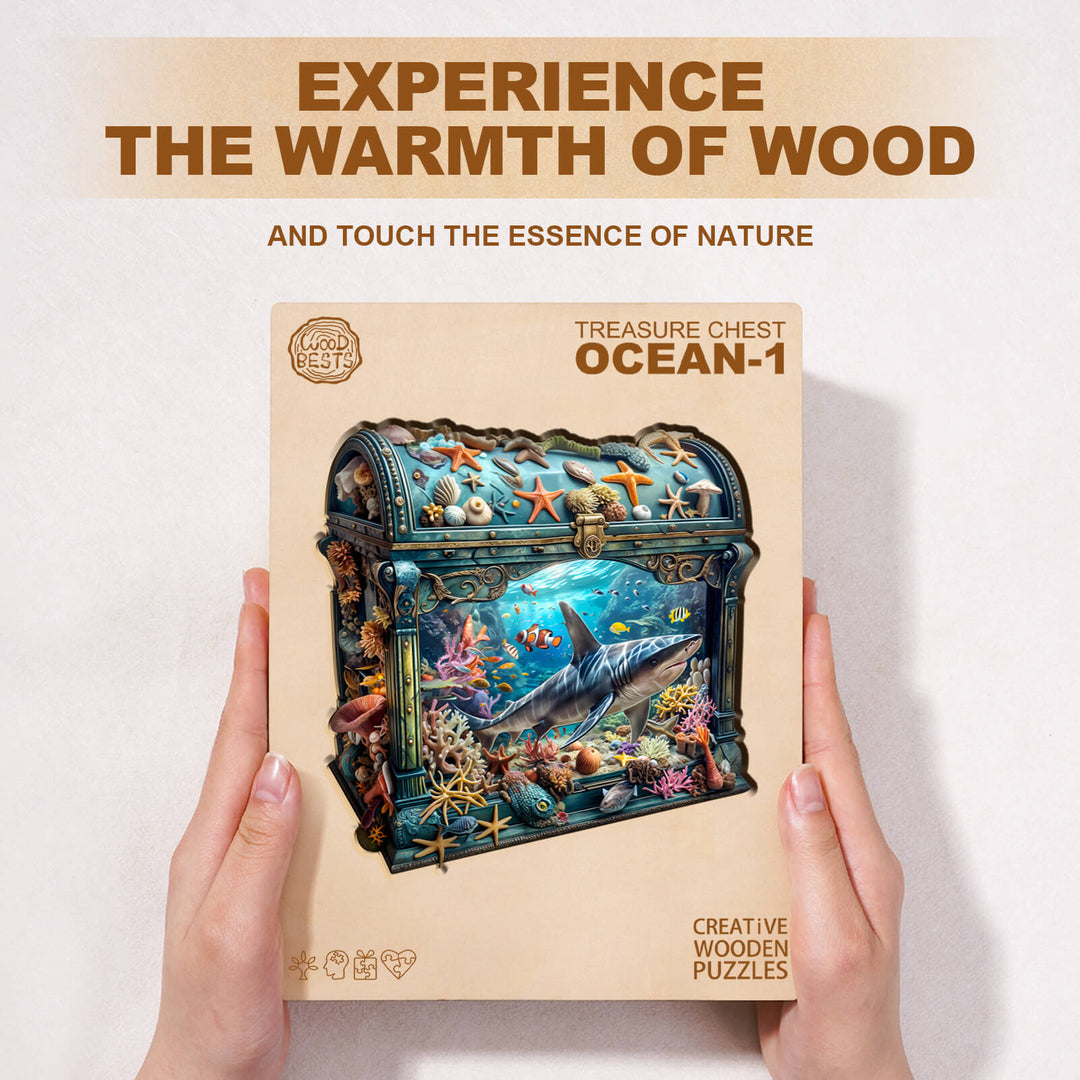 3D Treasure Chest Ocean-1 Wooden Jigsaw Puzzle