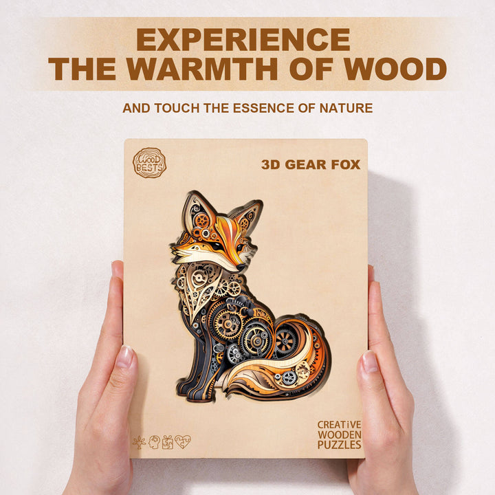 3D Gear fox Wooden Jigsaw Puzzle