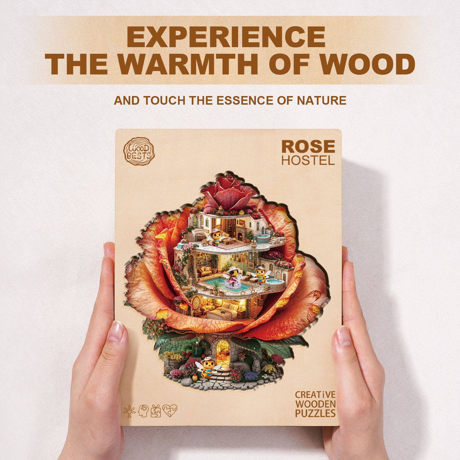 Puzzle en bois Auberge Rose