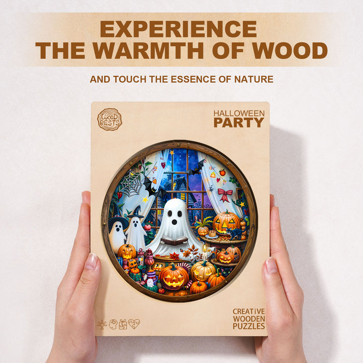 halloween party Wooden Jigsaw Puzzle
