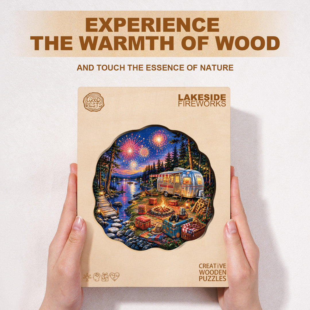 Lakeside Fireworks  Wooden Jigsaw Puzzle