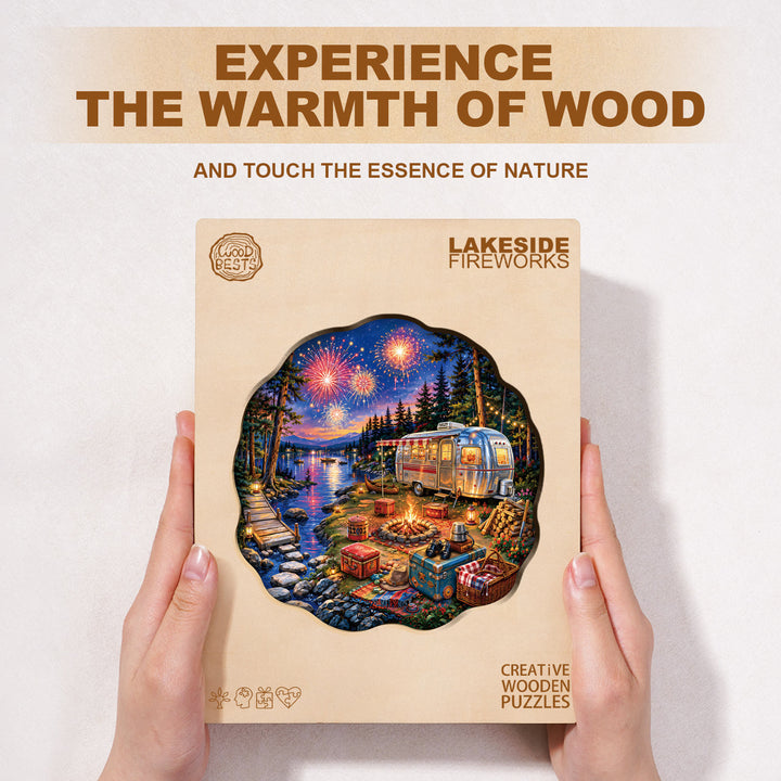 Lakeside Fireworks  Wooden Jigsaw Puzzle