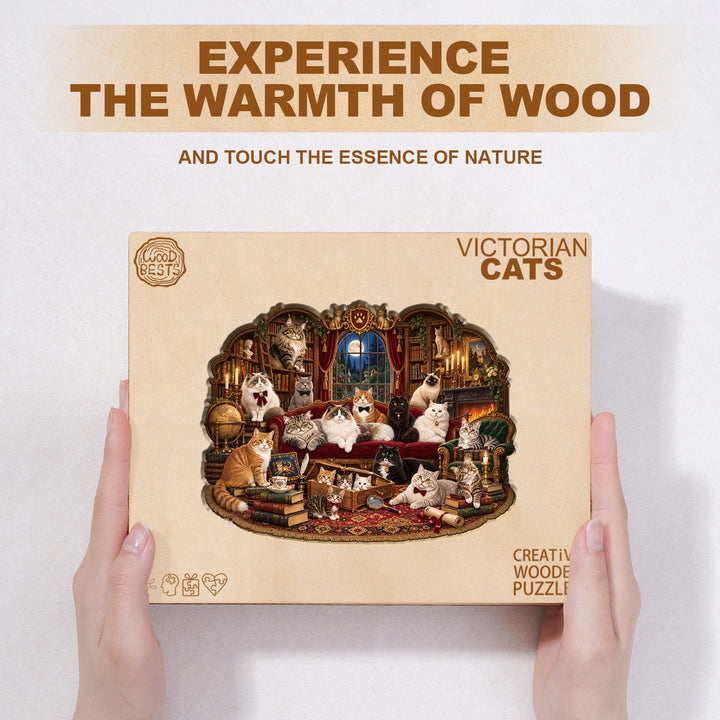 Victorian Cats Wooden Jigsaw Puzzle