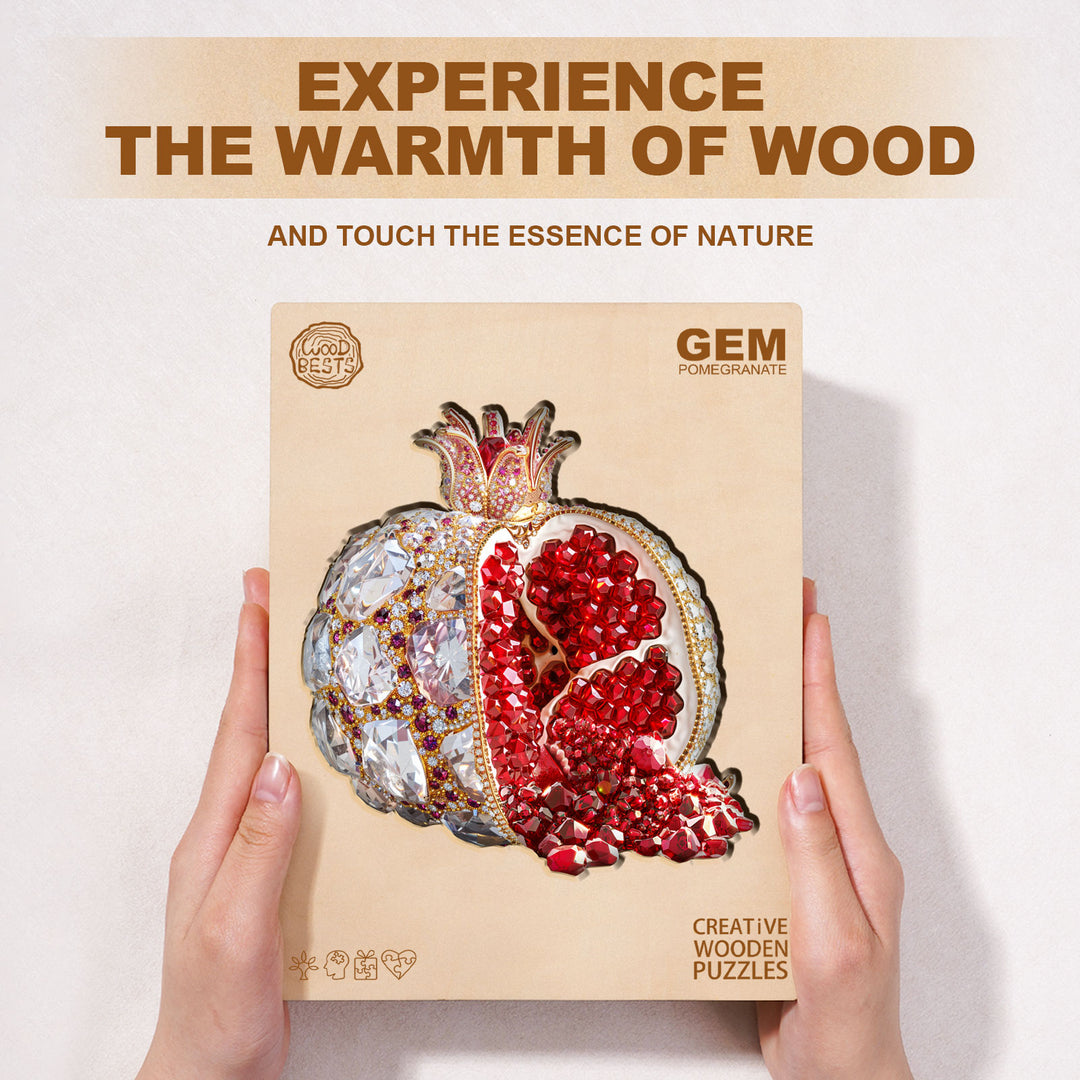 gem pomegranate Wooden Jigsaw Puzzle