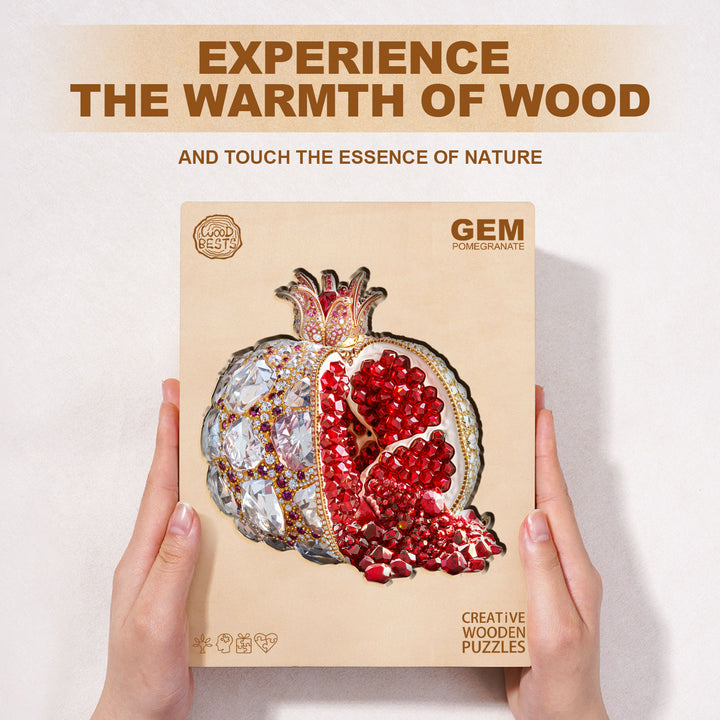 gem pomegranate Wooden Jigsaw Puzzle