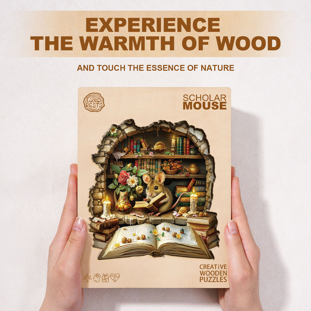 Scholar Mouse Wooden Jigsaw Puzzle