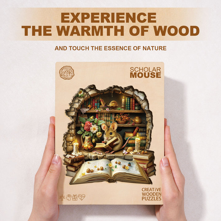Scholar Mouse Wooden Jigsaw Puzzle