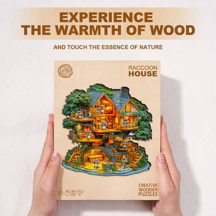 Raccoon House Wooden Jigsaw Puzzle