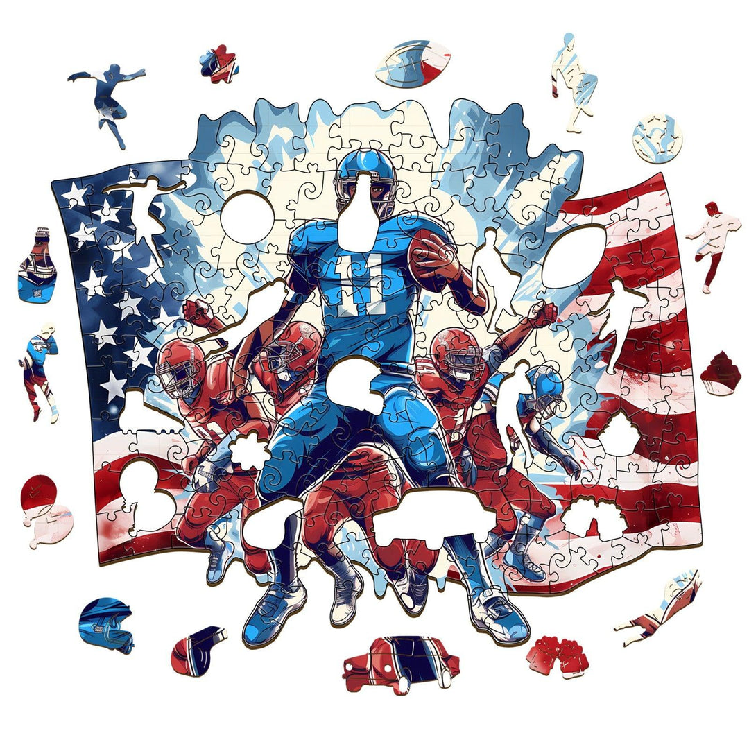 American Football Wooden Jigsaw Puzzle