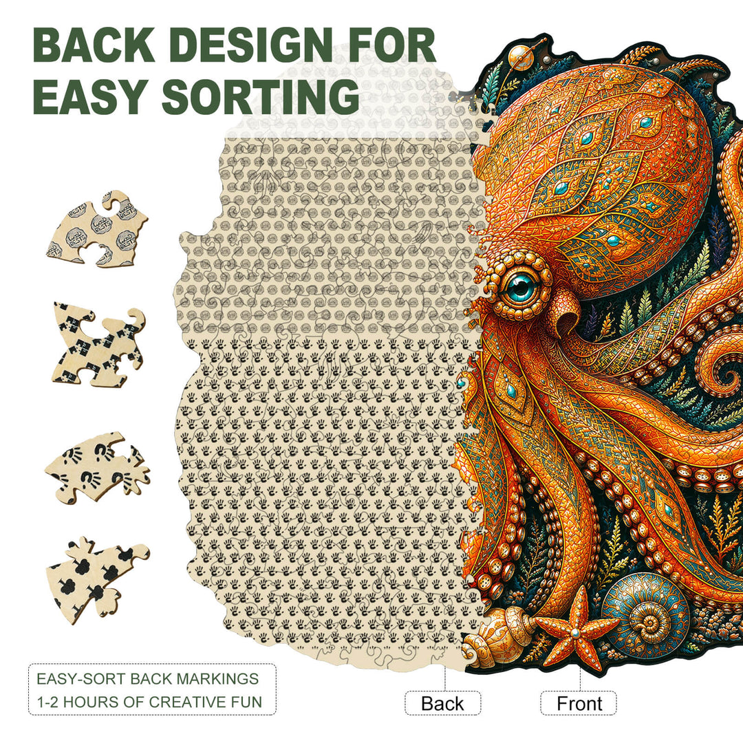 Ocean Sovereign Octopus Wooden Jigsaw Puzzle
