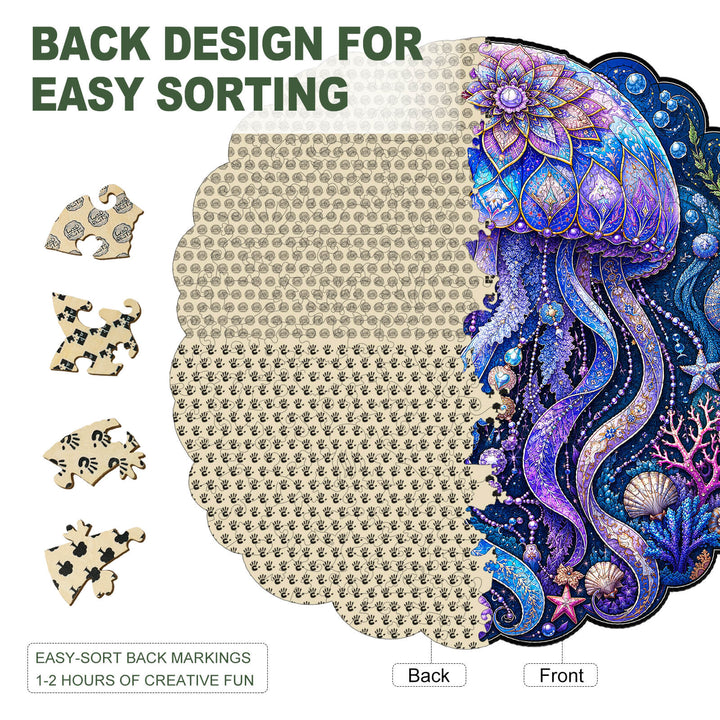 Luminous Bloom Jellyfish Wooden Jigsaw Puzzle