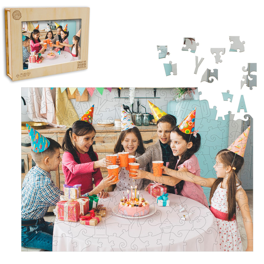 Personalized Photo Wooden Puzzle - Birthday Theme