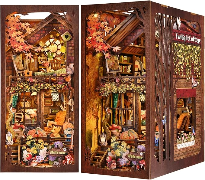 Twilight Cottage - DIY Book Nook Kit,3D Wooden Puzzle