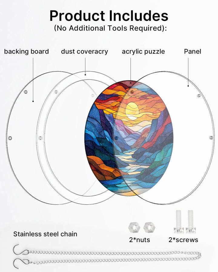 Acrylic Jigsaw Puzzle Suncatcher - Moonlit Riverscape