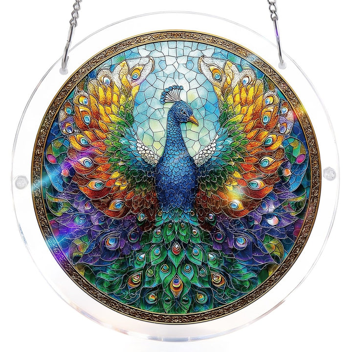 Acrylic Jigsaw Puzzle Suncatcher - Peacock of Radiance