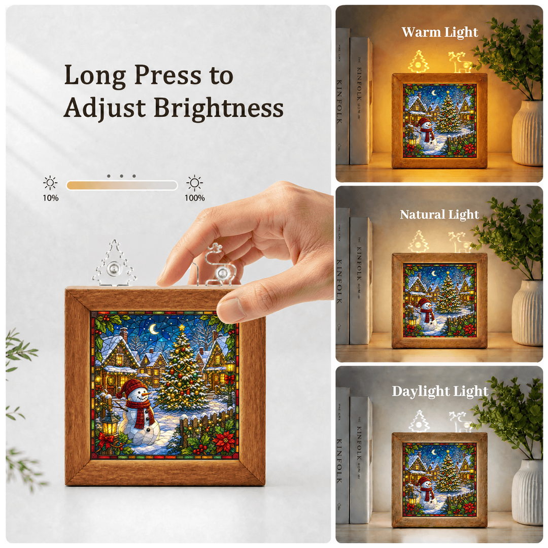 Acrylic Puzzle Night Light - Christmas Snow Village