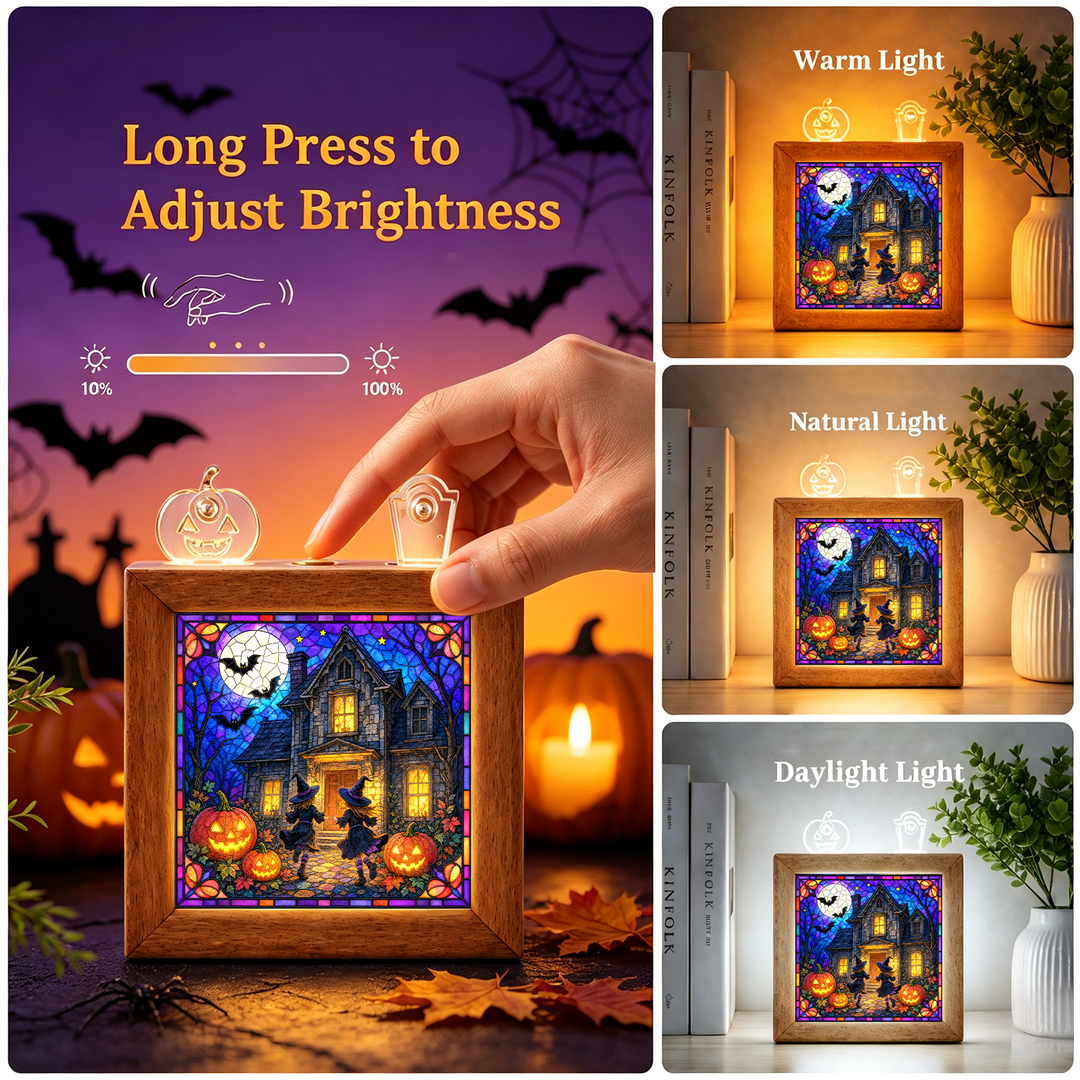 Acrylic Puzzle Night Light - Two Witches' Night Visit