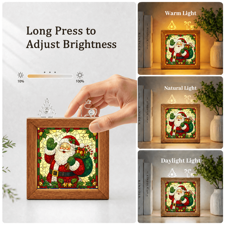 Acrylic Puzzle Night Light - Gift Giving Santa